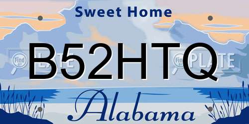 B52HTQ Alabama License Plate