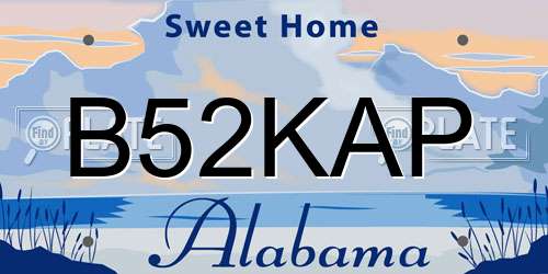 B52KAP Alabama License Plate