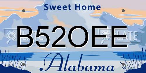 B52OEE Alabama License Plate