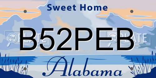 B52PEB Alabama License Plate