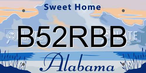 B52RBB Alabama License Plate