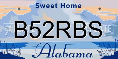 B52RBS Alabama License Plate