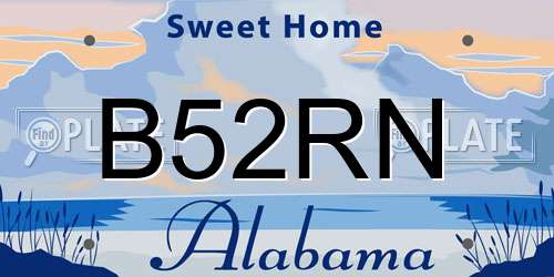 B52RN Alabama License Plate