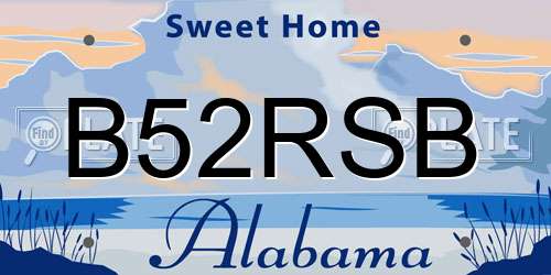 B52RSB Alabama License Plate