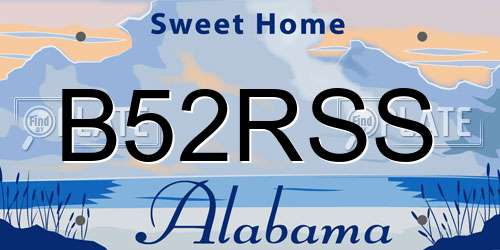 B52RSS Alabama License Plate