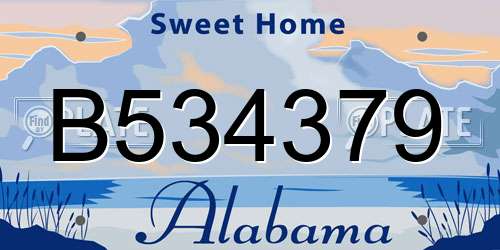 B534379 Alabama License Plate