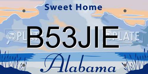 B53JIE Alabama License Plate