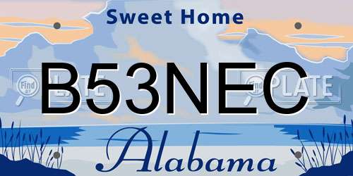 B53NEC Alabama License Plate