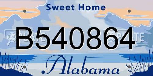 B540864 Alabama License Plate