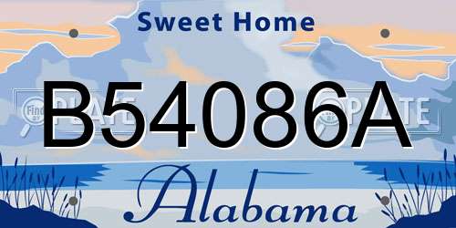 B54086A Alabama License Plate