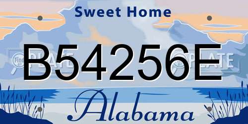 B54256E Alabama License Plate