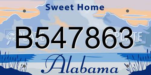 B547863 Alabama License Plate
