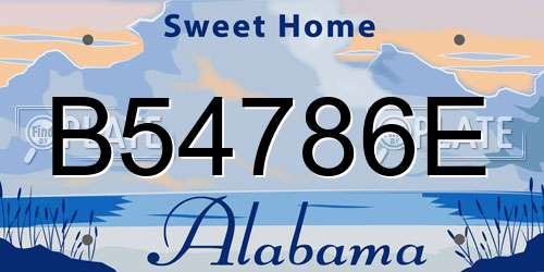 B54786E Alabama License Plate