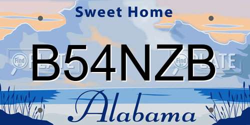 B54NZB Alabama License Plate