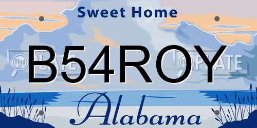 B54ROY Alabama License Plate