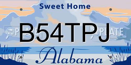 B54TPJ Alabama License Plate