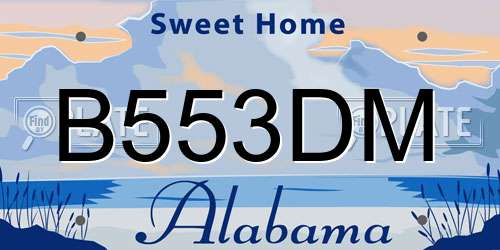 B553DM Alabama License Plate