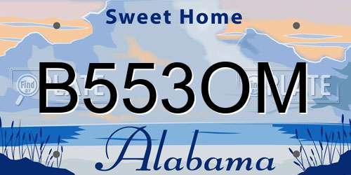 B553OM Alabama License Plate
