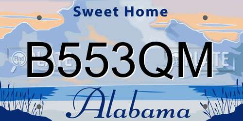 B553QM Alabama License Plate