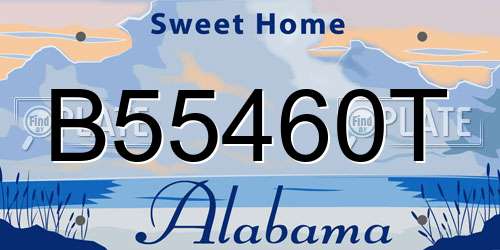 B55460T Alabama License Plate