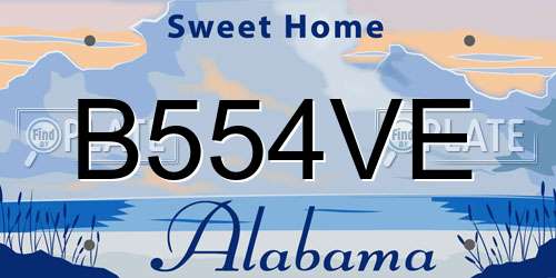B554VE Alabama License Plate