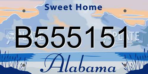 B555151 Alabama License Plate