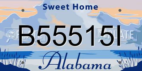 B55515I Alabama License Plate