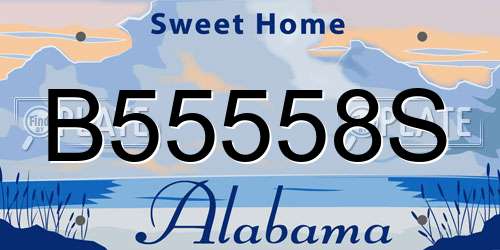 B55558S Alabama License Plate