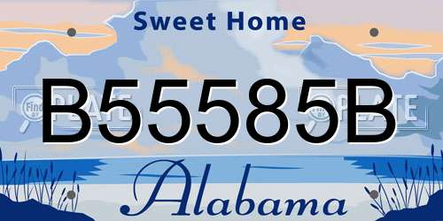 B55585B Alabama License Plate
