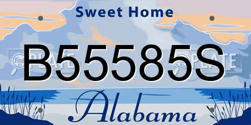 B55585S Alabama License Plate