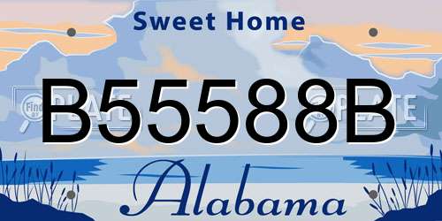 B55588B Alabama License Plate