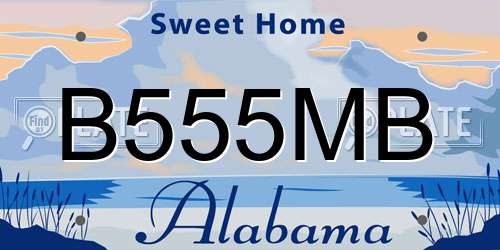 B555MB Alabama License Plate