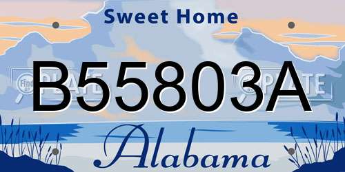 B55803A Alabama License Plate