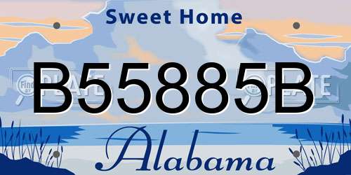 B55885B Alabama License Plate