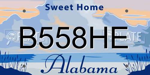 B558HE Alabama License Plate