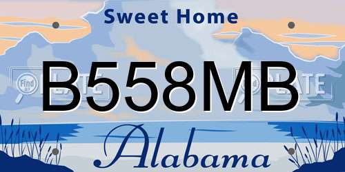 B558MB Alabama License Plate