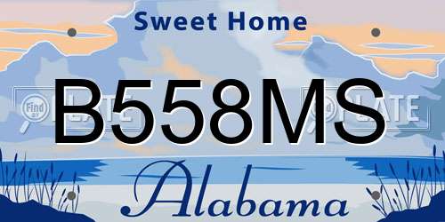 B558MS Alabama License Plate