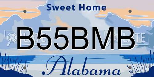 B55BMB Alabama License Plate