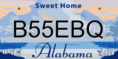 B55EBQ Alabama License Plate