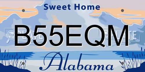B55EQM Alabama License Plate
