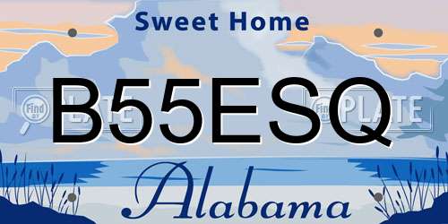 B55ESQ Alabama License Plate