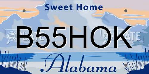 B55HOK Alabama License Plate