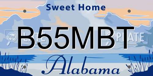 B55MBT Alabama License Plate