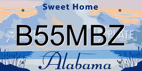 B55MBZ Alabama License Plate