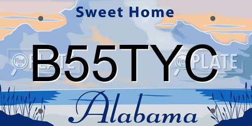 B55TYC Alabama License Plate