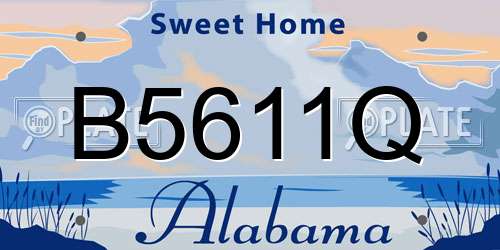B5611Q Alabama License Plate