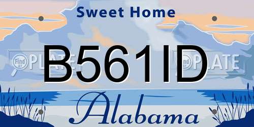 B561ID Alabama License Plate