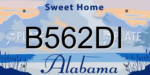 B562DI Alabama License Plate