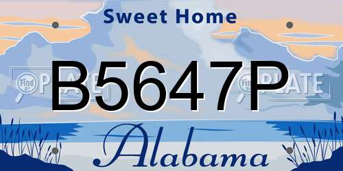 B5647P Alabama License Plate