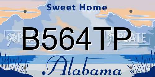 B564TP Alabama License Plate